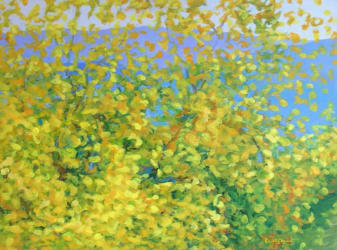 Autumn Leaves and Blue Mountains 1999 Acrylic on canvas 102 x 76 cm   POR