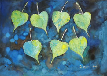 8 Leaves   2013   Watercolour on paper   29.5 x 20.5 cm   POR