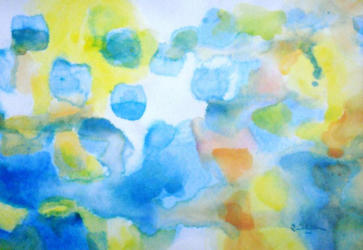 Composition in Blue and Yellow   2015   Acrylic on paper   28 x 21 cm   POR