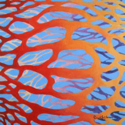 Free from the Red Net   2012   Acrylic on canvas panel   30 x 30 cm   POR