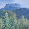 Mt Kinabalu and Trees   2012   Acrylic on canvas panel   30 x 30 cm   POR