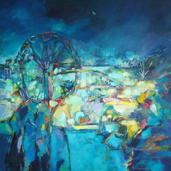 Fun Fair at Night   1988   Oil on canvas   92 x 92 cm   POR